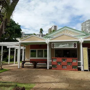 the front of the building