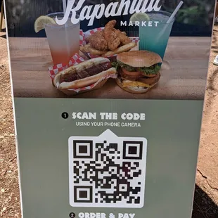 QR code to order in advance
