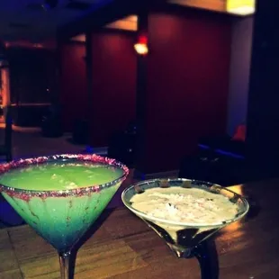 House Martinis... VIP Booths in background and Bottle Service Booth. $50 minimum for VIP Booth.