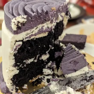 Kind of messy but you can see the inside cake in this picture. It was very moist and delicious!