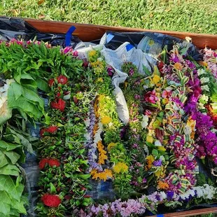 May 1st lei day leis being put away