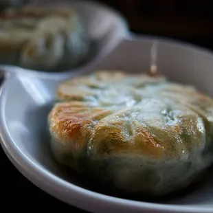 Pan fried shrimp and chive dumpling