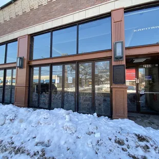 Front of restaurant  Beautiful big glass windows