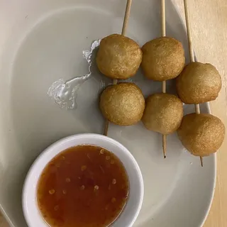 Fried Fish Ball Skewers