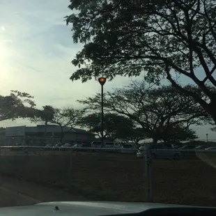 Photo of the cafe and teachers parking lot