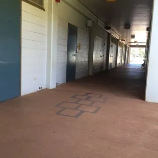 D building.  Think it could use a paint job