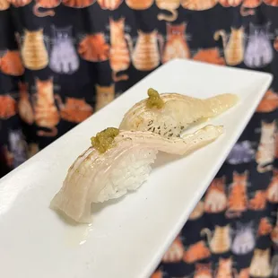 engawa on the daily specials (torch seared halibut fin w yuzu kosho)