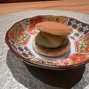 Dorakyaki dessert - Azuki, Mochi, Apple Compote