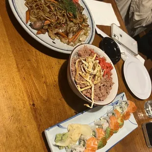 Yakisoba; Soboro Don; Alaska Roll