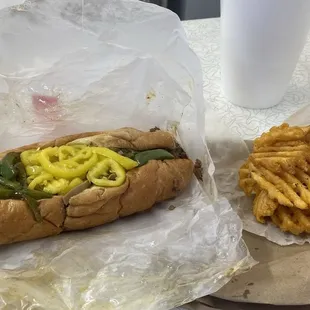 Padre Kappy&apos;s combined with Philly Cheesesteak and seasoned fries