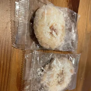 Coconut shortbread Cookes come individually wrapped.