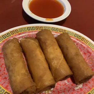 Chicken egg rolls.