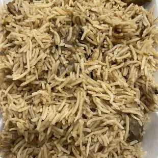 Mutton Pilau perfectly cooked with tender meat.