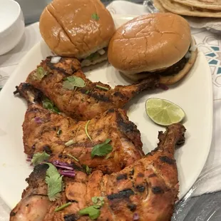 Chicken Tikka and Bun Kabab