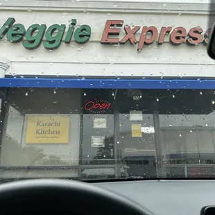 The outside says veggie express but on the window you can see it says Karachi kitchen. A bit confusing.
