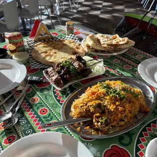 a variety of food on a table