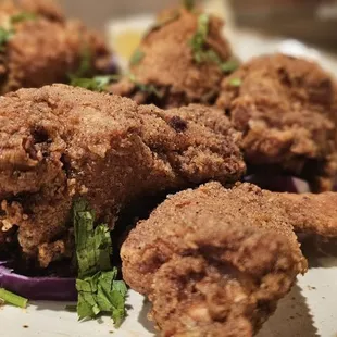 Fried chicken wings were flavorful