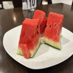 Complimentary watermelon! Such kind people