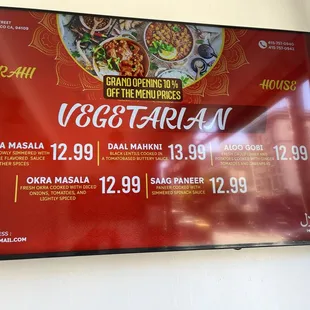Menu items