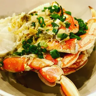 Lemongrass butter dungeness crab