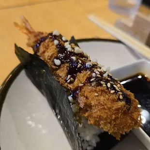 Shrimp Tempora Handroll.