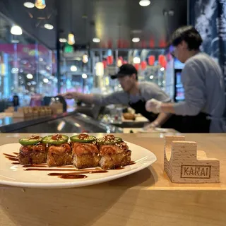 Crispy rice with karai tuna