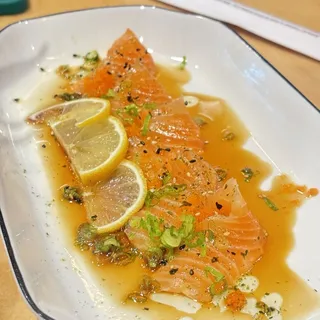 Salmon Carpaccio with Vinegar Oil