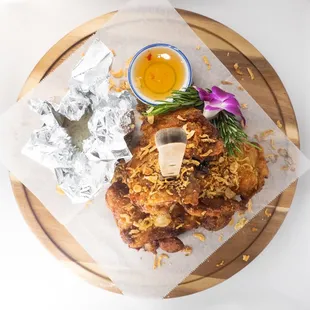 a plate of fried food
