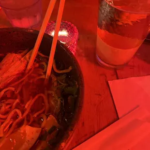 Sake bombs and ramen