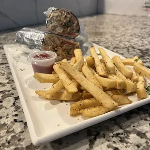 Shawarma Sandwich with Fries