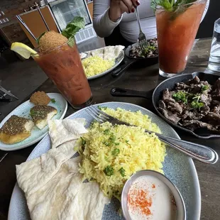 We got the Zaatar, and the Lamb Shawarma &amp; Rice.