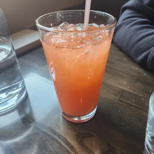 Orange strawberry lemonade. Homemade