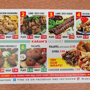 Menu  (prices as of 2.25.2021)