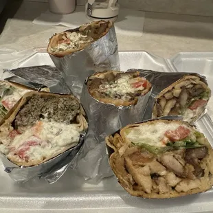 Chicken, Lamb, Beef Wraps