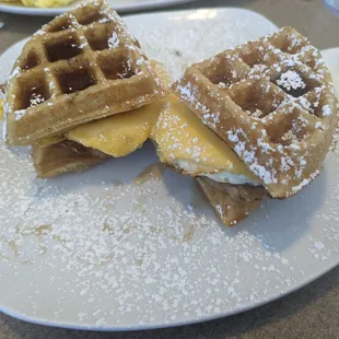 Waffle Sandwich (sausage, egg, cheese). Yum!