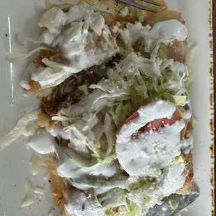 2 Deshebrada Enchiladas
