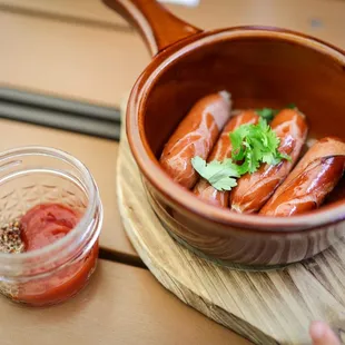 a small bowl of ketchup