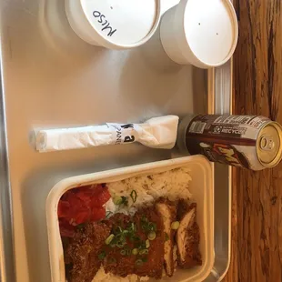 Chicken Katsu curry with miso soup