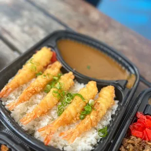 Shrimp tempura curry