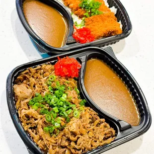 Chicken Katsu &amp; Beef Belly Curry Plates
