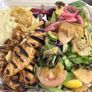 Chicken Plate (with Hummus and Side Salad)