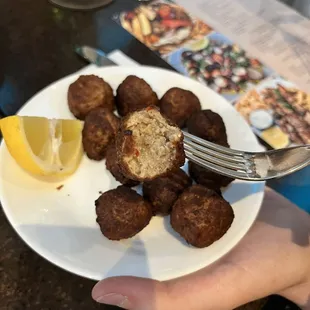 Keftedes (meatballs) which were very tender