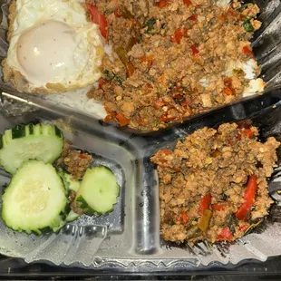 This is the spicy pork E7. Stir Fry Holy Basil-Ka Pao