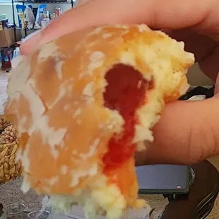 This bite was the only jelly in the donut