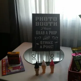 This was such a nice touch! Especially since I didn&apos;t have an actual photo booth. Julie provided the props.