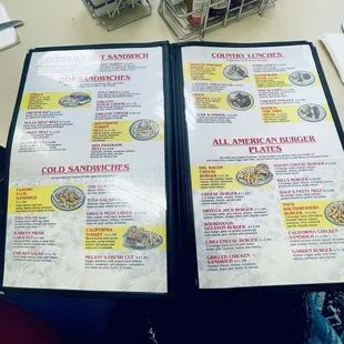 Menu summer of 2024.