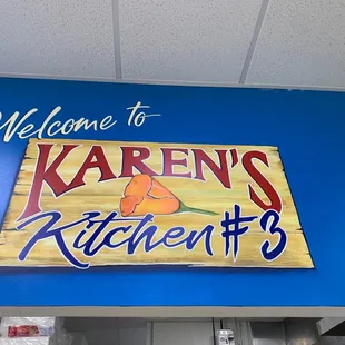 a sign for the kitchen