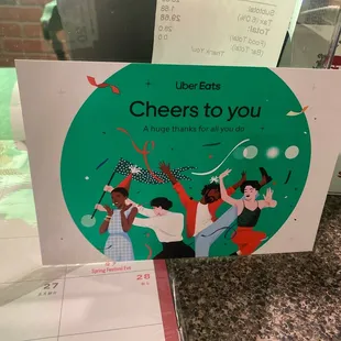 They're on Uber eats