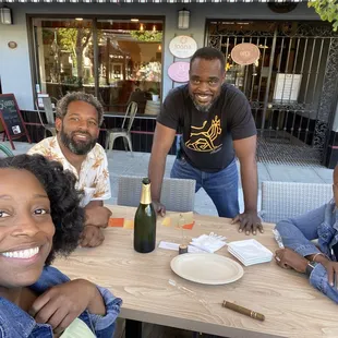 One of The Greats (standing) and my crew (seated)...post indoor tasting.