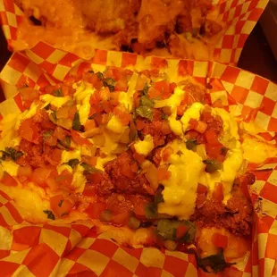 Cheese Fries (Top) and Tater Totchos (Bottom)